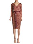 Max Mara Studio Printed Belted Midi Dress
