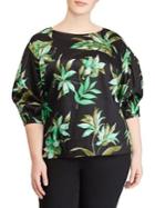 Lauren Ralph Lauren Plus Printed Bishop Sleeve Top