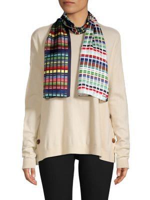 Echo Rainbow Striped Silk Scarf