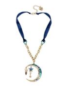 Betsey Johnson Celestial Blue Moon Pendant Necklace