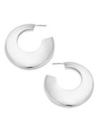 Design Lab Silvertone Sliced Hoop Earrings