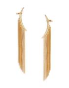 Oscar De La Renta Crystal And 24k Goldtone Tendril Chain Drop Earrings