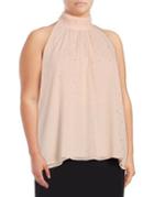 Vince Camuto Plus High Neck Sleeveless Top