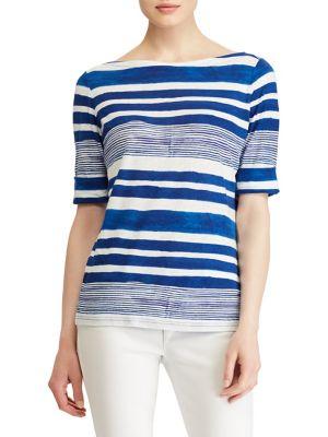 Lauren Ralph Lauren Striped Boatneck Top