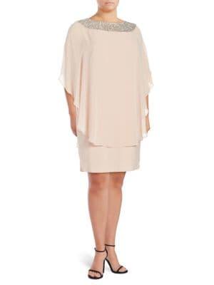 Xscape Plus Beaded Popover Dress