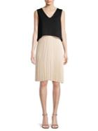 Donna Karan New York Popover Pleated Skirt Shift Dress