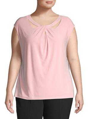 Kasper Plus Twist Cut-out Top