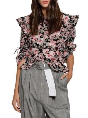 Walter Baker Tessa Floral Ruffle Blouse