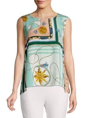 Marella Printed Silk Tank Top