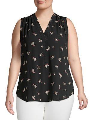 Vince Camuto Plus Oasis Bloom Desert Bouquet Blouse