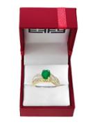 Effy ??rasilica Diamond, Natural Emerald And 14k Yellow Gold Ring