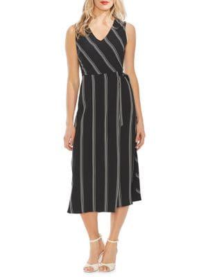 Vince Camuto Modern Rouge Pinstripe A-line Dress
