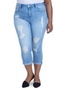 Melissa Mccarthy Seven7 Plus Distressed Straight-leg Crop Jeans