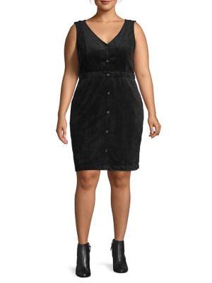 Vero Moda Curve Plus Sleeveless Corduroy Button-front Dress