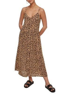 Vero Moda Lea Leopard-print Maxi Dress
