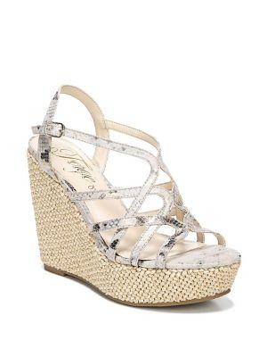 Fergie Animal-print Faux Leather Wedge Sandals