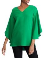 Lauren Ralph Lauren Bell-sleeve Crepe Top