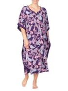 Ellen Tracy Plus Printed Long Caftan
