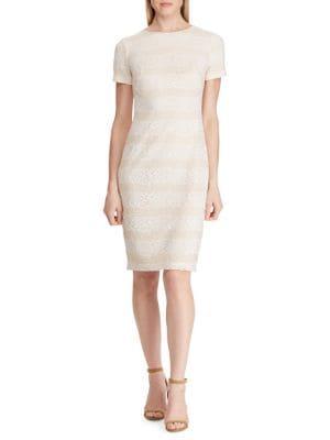 Lauren Ralph Lauren Striped Lace Dress