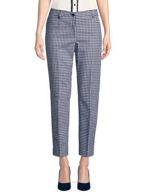 Anne Klein Gingham Cropped Trousers