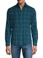 Black Brown Windowpane-print Long-sleeve Shirt