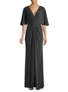 Betsy & Adam Metallic Knot-front Maxi Dress