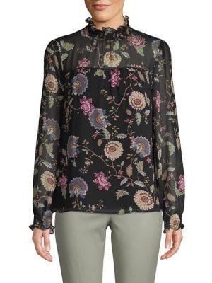 Vince Camuto Moody Floral-print Blouse