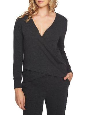1.state Wrap Front Knit Top