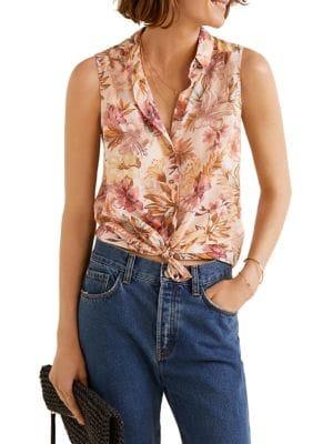Mango Printed Cotton Blouse