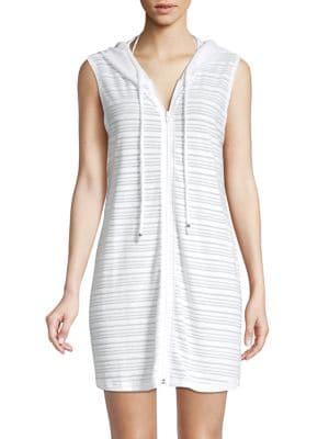 J Valdi Shoreline Hooded Zip Front Cover-up