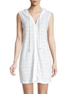 J Valdi Shoreline Hooded Zip Front Cover-up