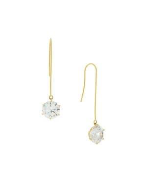 Etienne Aigner Goldtone And Cubic Zirconia Thread Drop Earrings