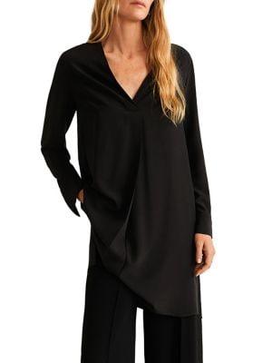 Mango Textured V-neck Blouse