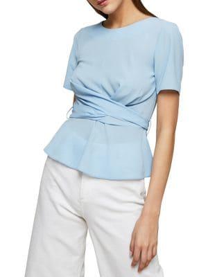 Miss Selfridge Twist Wrap Tie-back Top