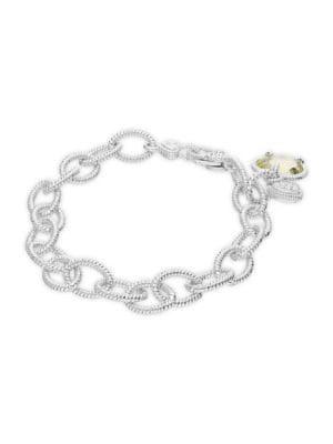 Ripka La Petite Sterling Silver Lemon Quartz & White Topaz Charm Bracelet