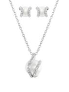Swarovski Crystal & Faux Pearl Necklace & Earrings Set