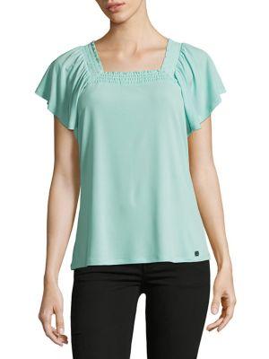 Ivanka Trump Short-sleeve Smocked Top