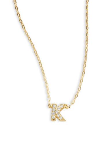 Nadri Sterling Silver K Initial Necklace