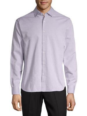 Black Brown Long-sleeve Button-down Shirt