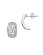 Lord & Taylor Diamond And Sterling Silver Cutout Stud Earrings