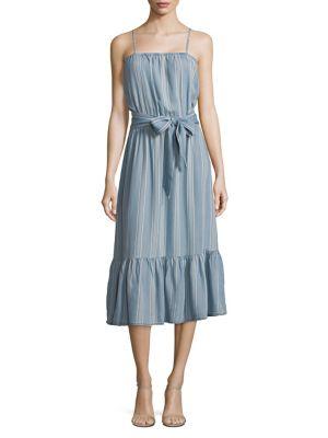 Bb Dakota Striped Flare Hem Dress