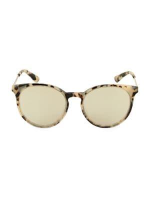Mcq By Alexander Mcqueen 64mm Tortoiseshell Round Cat-eye Sunglasses