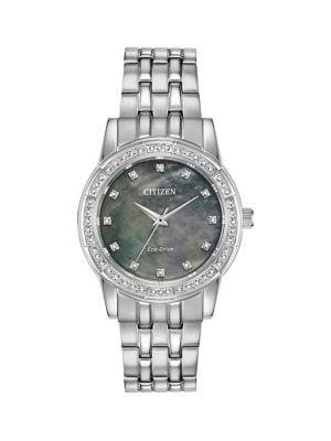 Citizen Stainless Steel & Swarovski Crystal Bracelet Watch