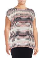 Vince Camuto Plus Ancient Muse Drop-shoulder Top