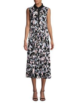 Donna Karan Floral-print Midi Dress