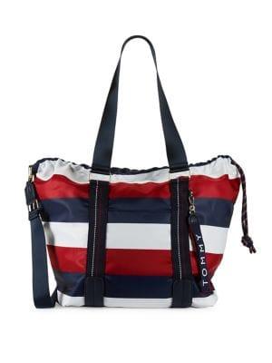 Tommy Hilfiger Striped Jaen Convertible Tote Bag