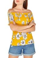 Dorothy Perkins Off-the-shoulder Floral Shirred Top