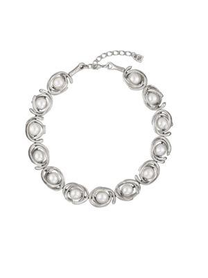 Uno De 50 Lisa In The Sky Pearl & Silver Necklace