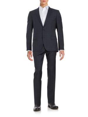 Hugo Wool 2-button Plaid Suit