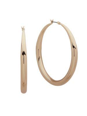 Ak Anne Klein Goldtone Medium Hoop Earrings